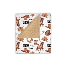 Mink Baby Boys Blankets Western New Cowboy in Town, Wild West Horse Hat Boot ...