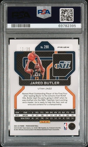 2021 Panini Prizm Jared Butler #290 RC Purple Pulsar /35 PSA 9 Pop 1 - Picture 2 of 4