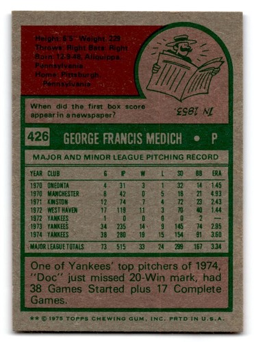1975 Topps Baseball EX/MT to NM #251-500 You Choose Complete Your Set Nolan Ryan - Picture 354 of 501