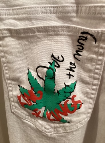 Jeans bianco stile P053 "anni 90 mai dormire" taglia 32 BELLO! - Foto 6 di 9