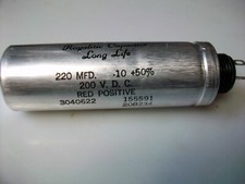 INDUSTRIAL CONDENSER CORP LONG LIFE ROYALITIC CAPACITOR 220 Mfd 200 V. Dc.