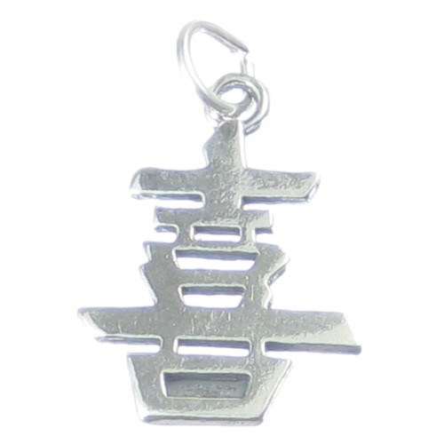 Glück Chinesische Schriftzeichen Sterling Silber Charm .925 x 1 Glücksbringer_