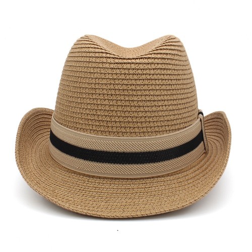 Herren Damen Sommer Stroh Homburg Hüte Retro Fedora Sonnenhut Jazz Caps 7 1/8-7 3/4 - Bild 4 von 17