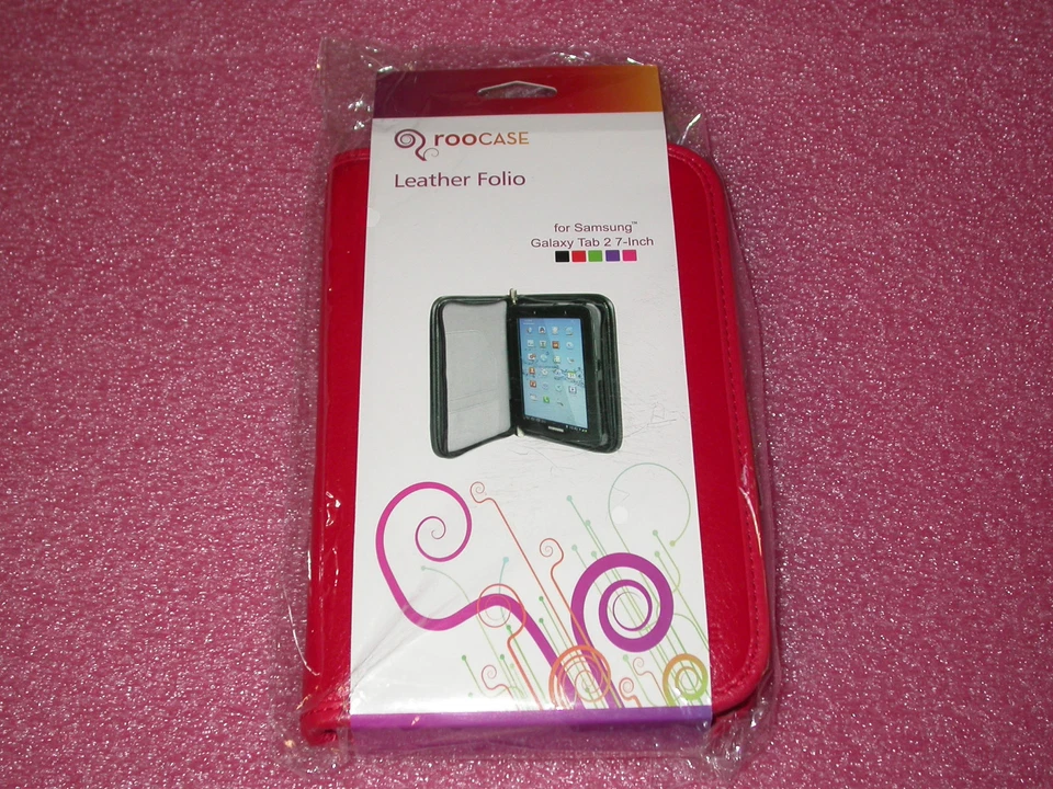 rooCASE para Samsung Galaxy Tab 2 7" Ejecutivo Funda Cuero Genuino Rojo Lote C20 Foto 2 de 4