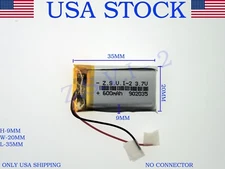 3.7V 600mAh 902035 Lithium Polymer LiPo Rechargeable Battery (USA STOCK)