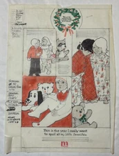 Vintage 1974 Original Jane Cahill Kovacic Christmas Advertisement Drawing May Co