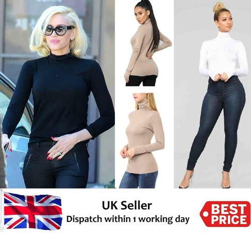 WOMENS LADIES POLO NECK TURTLE ROLL 