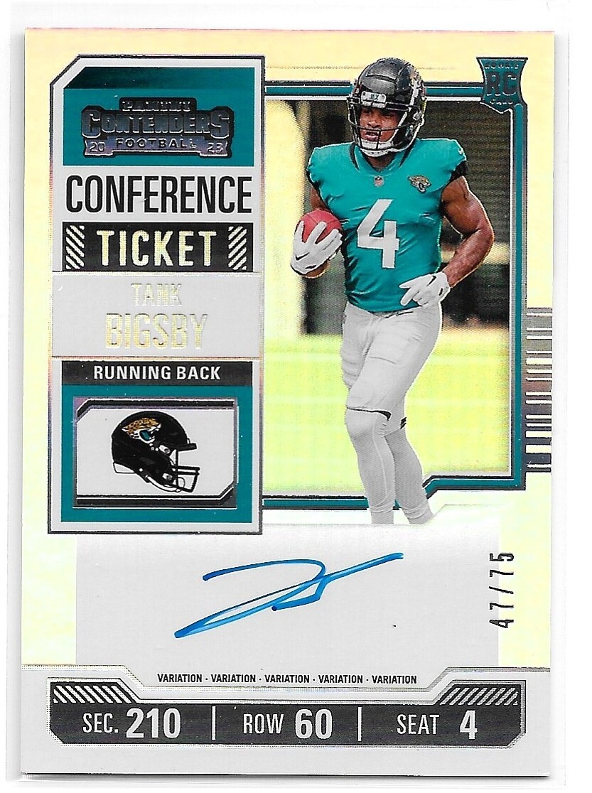 2023 Panini Contenders Tank Bigsby Conference Ticket Rookie On Card Auto /75 RC