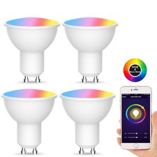 4x GU10 WiFi Smart Bulbs LED Light Lamp Dimmable Voice For Alexa Google Control