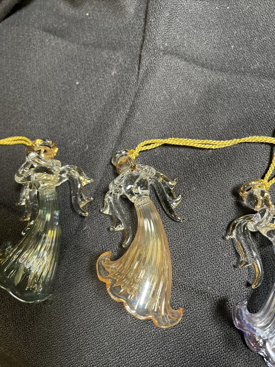 Noel.☆ Lenox Set 3 Crystal Angel Ornaments Assorted Colors 3