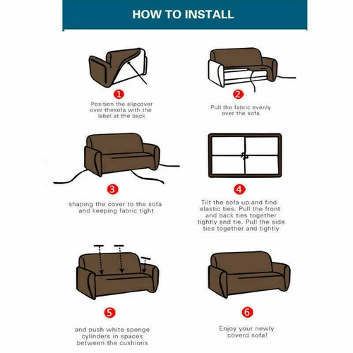 Sofa Slip Covers Slipcover Couch Chair 1 Shape Waterproof 1 2 3 4 Seaters Living - Picture 6 of 47