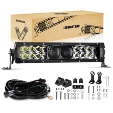 AUXBEAM 12 22 32 42 52 inch 5D-PRO LED Light Bar Combo Kit Fog Pods Truck SUV