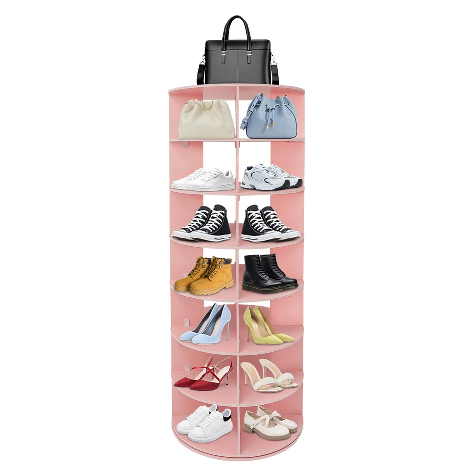 7-Tier Center Hollow Spinning Shoe Rack 360° Revolving Shoe Storage Organizer - Image 4 of 4