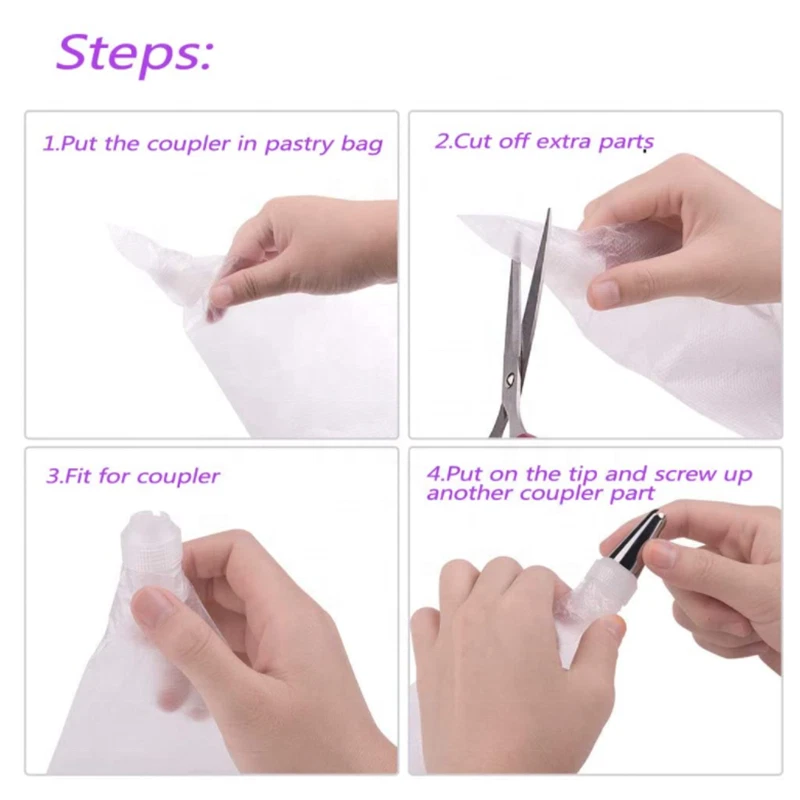 Disposable Icing Bags 50 Piping 25 x 34 x 37 cm Cake Decorating Cupcake Baking L - Image 4 of 4