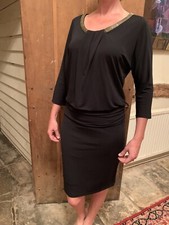 Ladies Designer Marella Black Stretchy Evening Dress size 10 Bought For £110