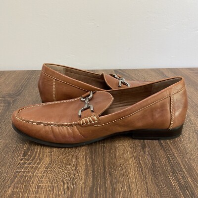 DONALD PLINER Dacio Bit Loafers Mens 11.5 Tan Brown Leather  display picture 2