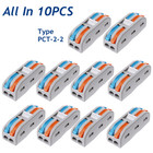 10Pcs 2 Way Reusable Spring Electrical Lever Connector Wire Cable Terminal Block