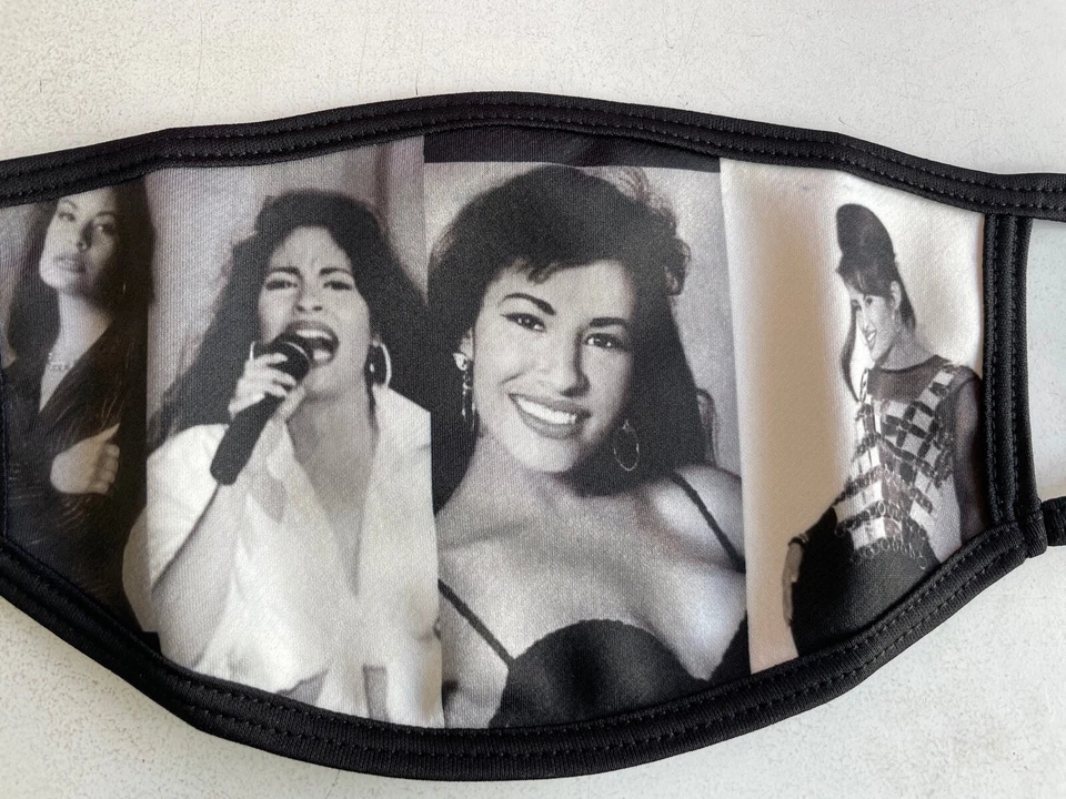 The Legendary Selena in Black and White Printed Face Mask/Cover USA MADE - Image 2 of 3