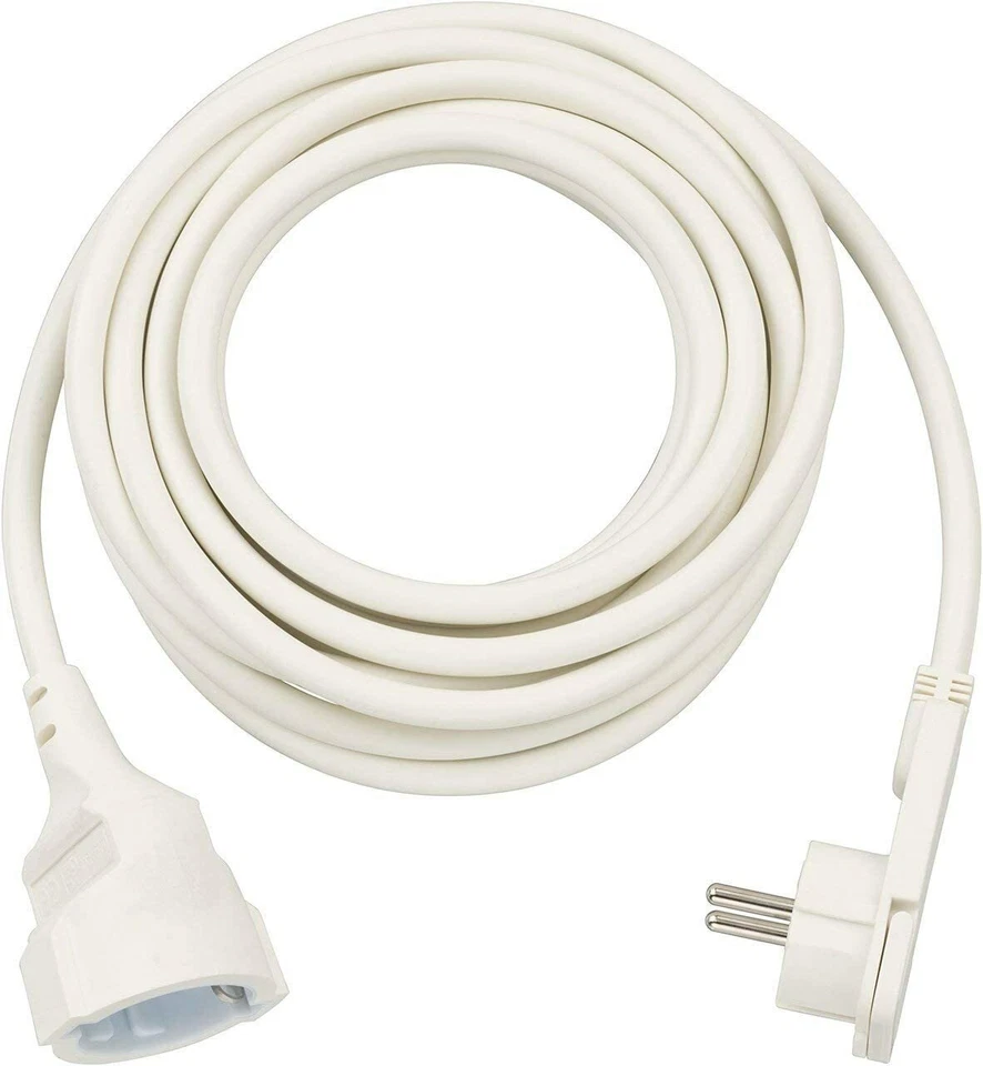 Brennenstuhl Kunststoff Verlängerungskabel Flachstecker IP 20 Kabel 5m weiß