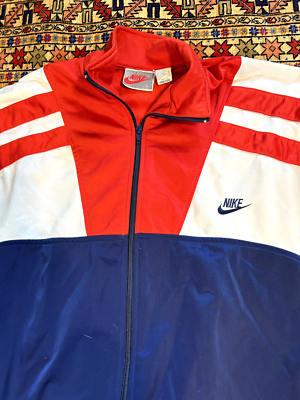 Vintage Nike Full Zip Track Jacket Mens Size Large Blue White Red