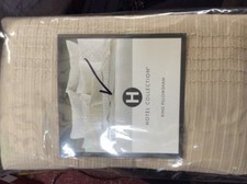 Hotel Collection-Pleated Stripe King Pillowsham Cream NIP