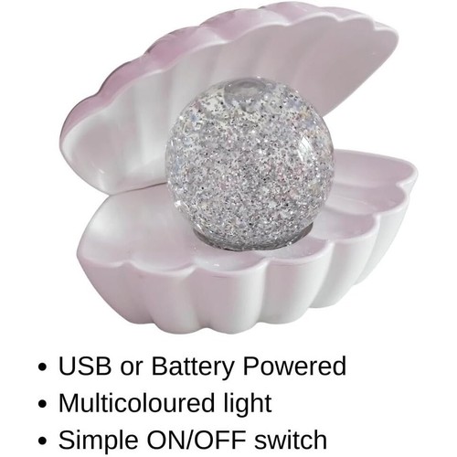 Sense Aroma Colour Changing Glitter Clam & Pearl Mood LED Light Lamp Rose Gold - Picture 3 of 4