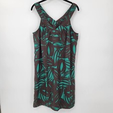 Banana Republic Women's Sz 12 V Neck Sleeveless Abstract Shift Dress Classy