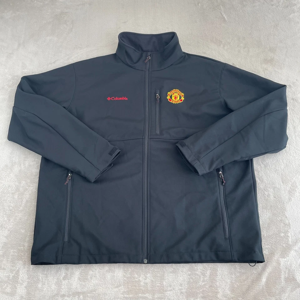 Chaqueta softshell Manchester United Soccer x Columbia Ascender para hombre 2XL negra con logotipo Foto 3 de 4