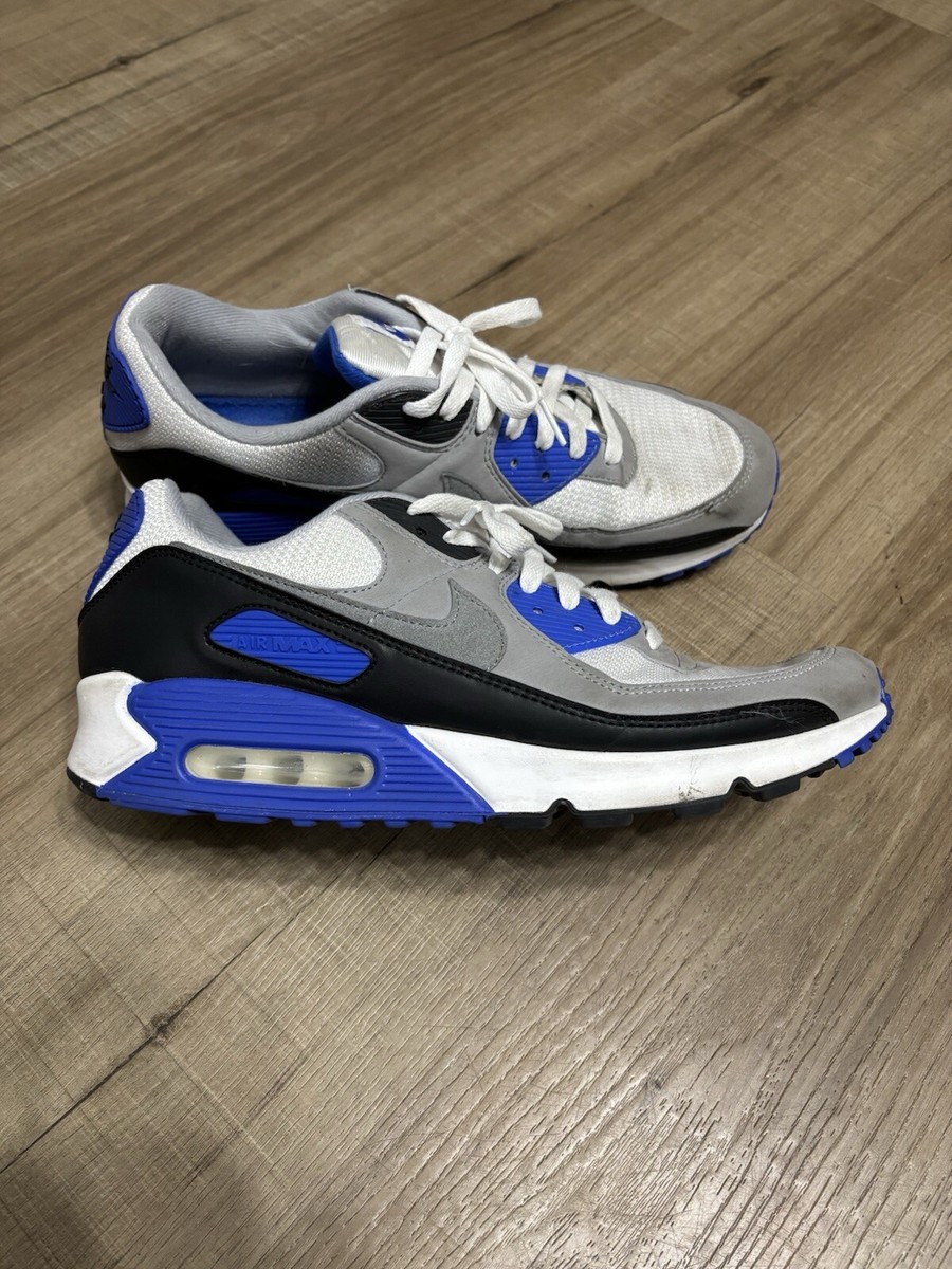 NIKE AIR MAX 90 USED SIZE 12 RECRAFT WHITE HYPER ROYAL BLACK NIKE AIR MAX 90 USED SIZE 12 RECRAFT WHITE HYPER ROYAL BLACK