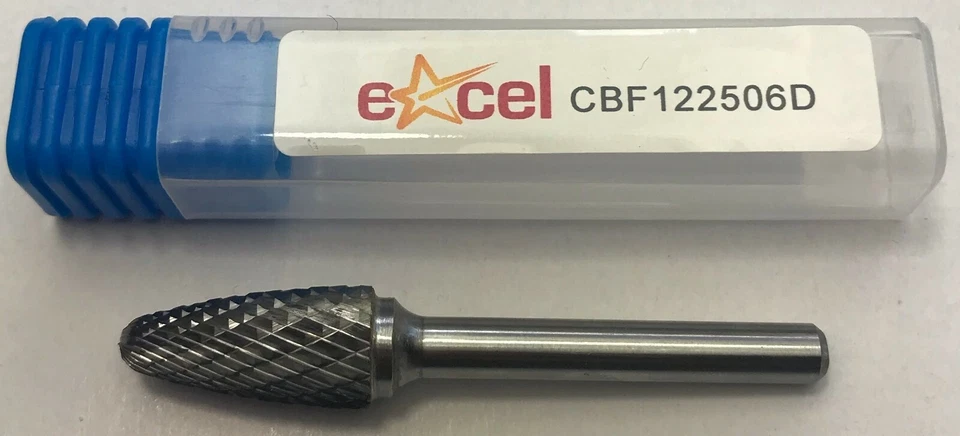 EXCEL CYCLONE Carbide burr - 12 X 25mm Ball Nosed Tree Shape
