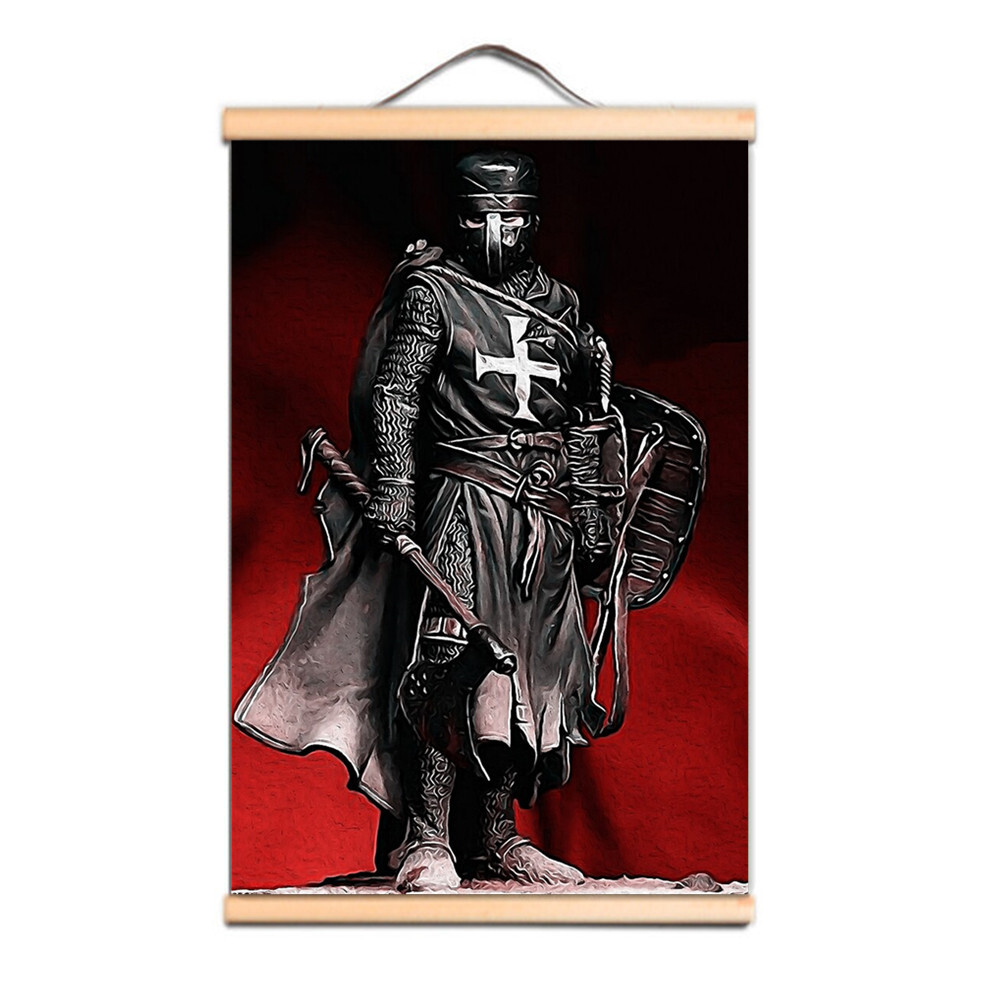 Crusader Warrior Art Poster Knights Templar Mural Home Decor Scroll Painting A1-image