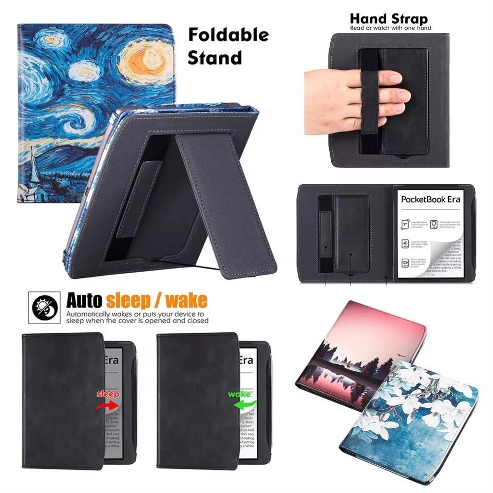 For Pocketbook Era/Era Color Ebook Reader PU Leather Flip Stand Case Cover - Image 2 of 4