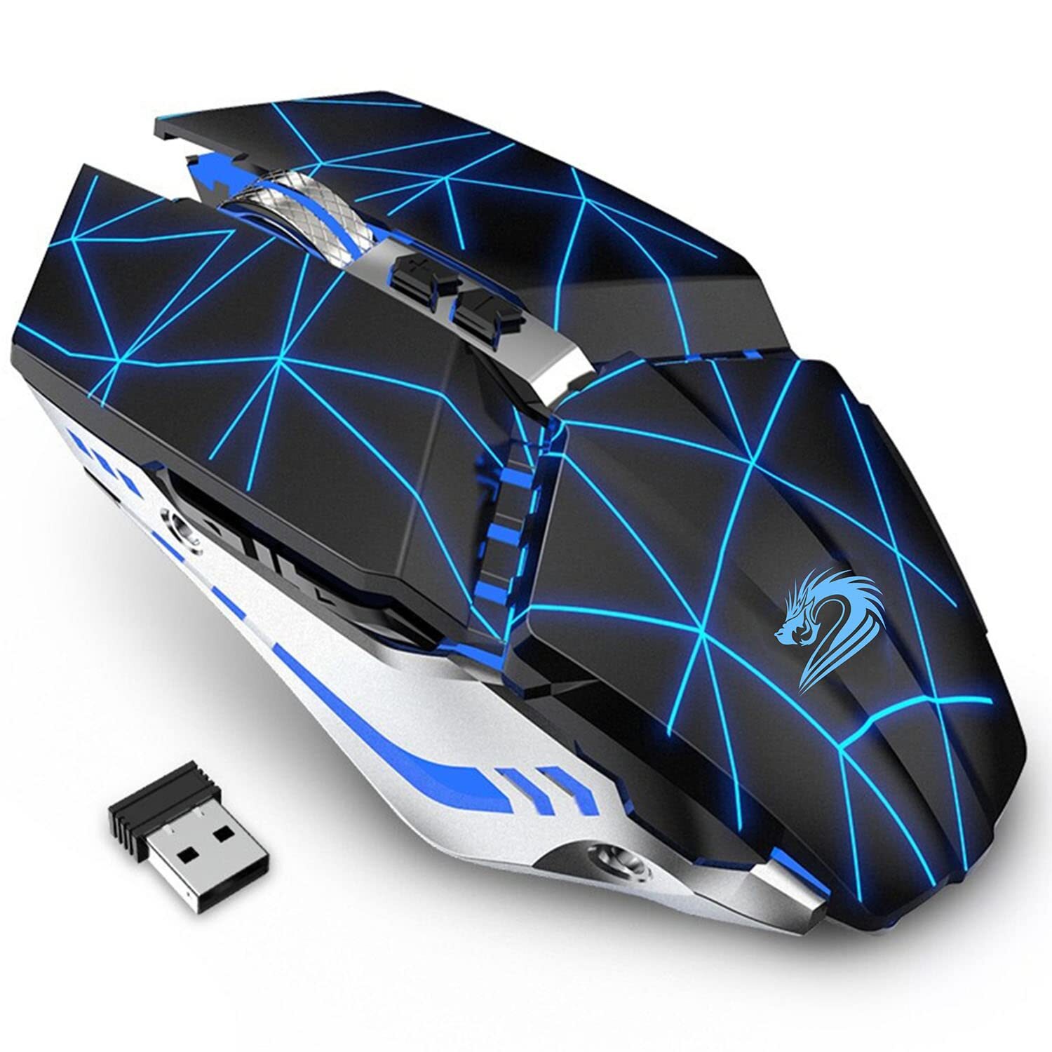 TENMOS T12 Wireless Gaming Mouse Rechargeable Silent 2.4G Optical Design