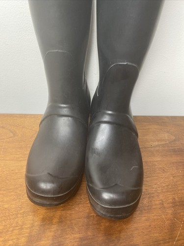 Hunter Original Tall Gloss Women's Rain Boots Black US Size 8 Female 7 Male - Picture 10 of 12