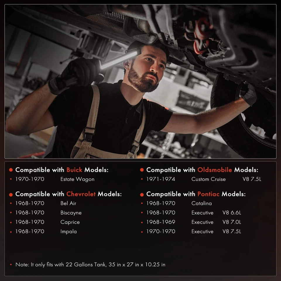 Tanque de combustible de 22 galones para Chevy Impala Caprice Pontiac Executive Oldsmobile Buick Foto 3 de 4