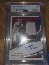 Najee Harris College Game Used Patch Auto Numbered To99