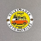 VINTAGE 1950 VW VOLKSWAGEN BUS PORCELAIN SIGN CAR GAS TRUCK OIL MOTORCYCLE