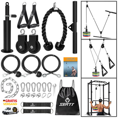 Kabelzug System 2 Pulley 446g Metall Schwarz Lat Pull Down