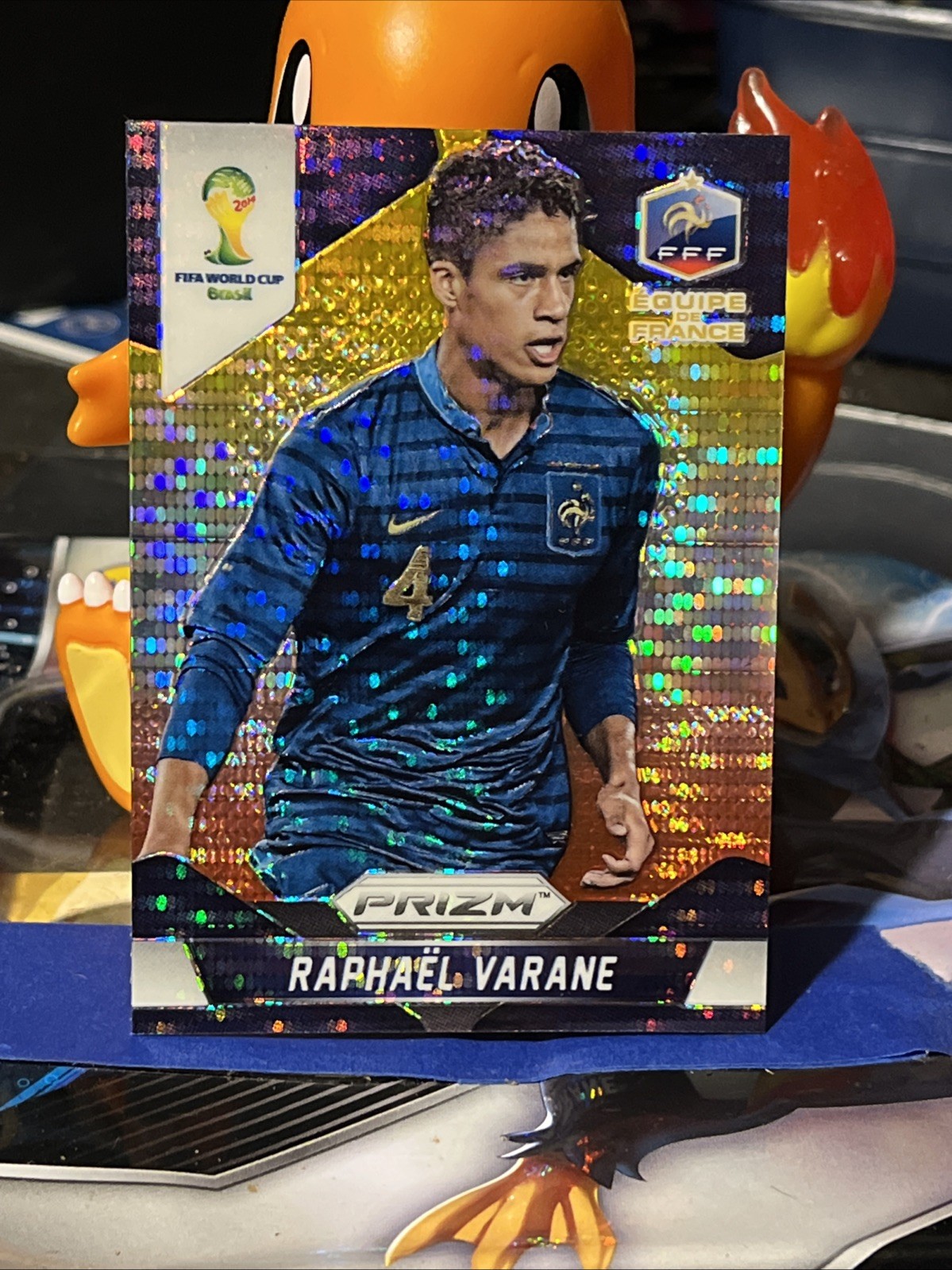 RAPHAEL VARANE France 2014 Panini Prizm World Cup #78 Yellow & Red Pulsar Prizm