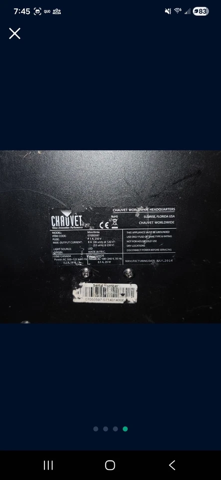 Chauvet MINI KINTA IRC Compact LED Effect Light Fixture - Image 4 of 4