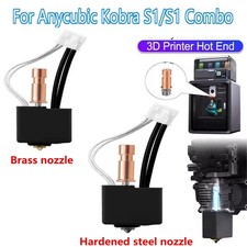 Hotend Kit For Anycubic Kobra S1/S1 Combo 3D Printer Brass Hardened Steel Nozzle