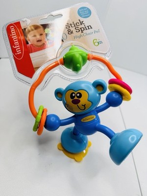  Infantino Stick & Spin High Chair Toy Monkey 6+ Months Suction Activity