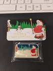 CMG Mint Merry Christmas Peeing Santa 1 Oz .999 Silver Art Bar ENAMELED #939