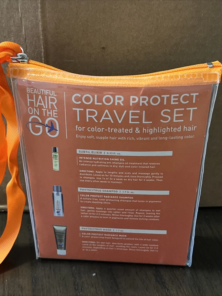 Phyto Color Protect Travel Set - 3.73 Fl. Oz Includes Elixir Shampoo Mask NEW - Image 2 of 4