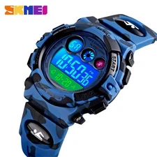 SKMEI Men Sport Digital LED Watches Camouflage Bracelet Wristwatch Boys Watch