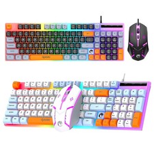 Wired LED RGB Gaming Keyboard Mouse Combo, Mechanical Feeling, 98 Key