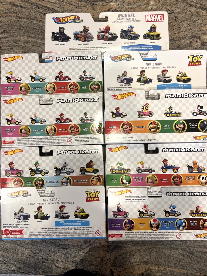 Hot Wheels Toy Story, Marvel, Mario Kart, TMNT, Jurassic World 4packs YOU CHOOSE - Image 3 of 4