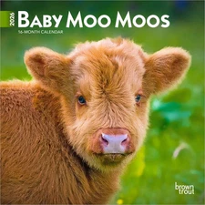 BrownTrout,  Baby Moo Moos 2026 Mini Wall Calendar, 7'' X 7'', 17-Month Calendar