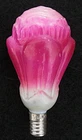VINTAGE C6 PAINTED MILK GLASS~FIGURAL CHRISTMAS LIGHT BULB~FLOWER~NON-WORKING
