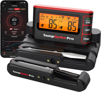 Wireless Meat Thermometer Digital - App, WiFi & Bluetooth, High Precision Probes